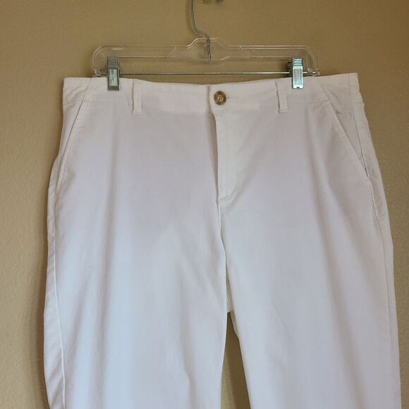 loft monroe slim chino soft cotton twill pants white size 12 - Picture 3 of 7